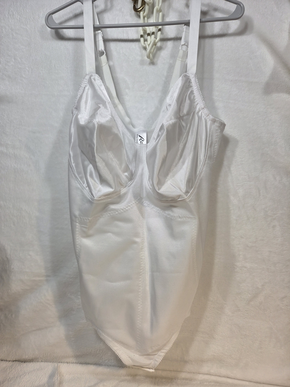 Rago Supportive White Sculpting Bodysuit with Adjustable Straps